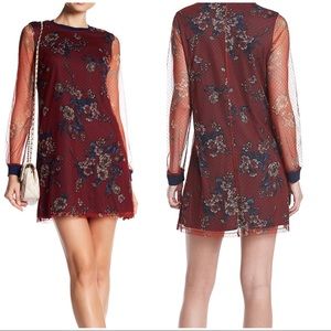 Dress Floral Print Mesh Dress